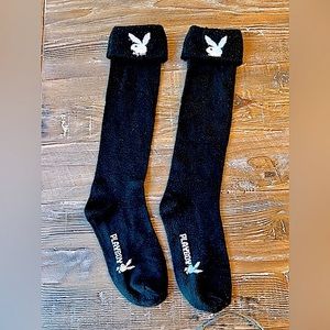PLAYBOY socks black knee high
